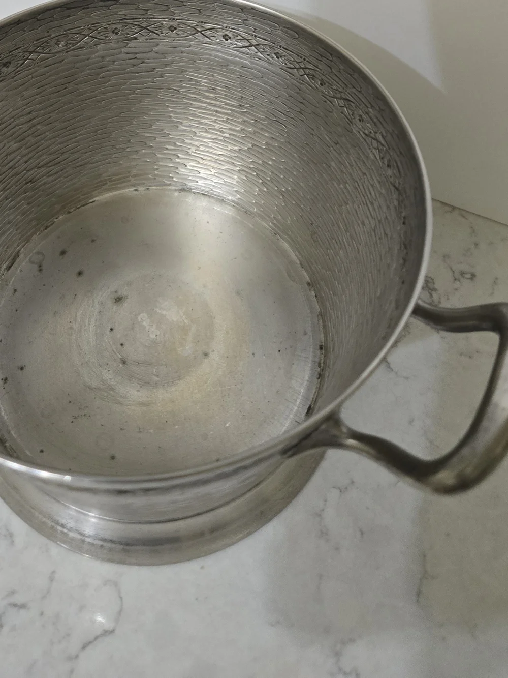 Hammered Silver-Tone Ice Bucket with Handles